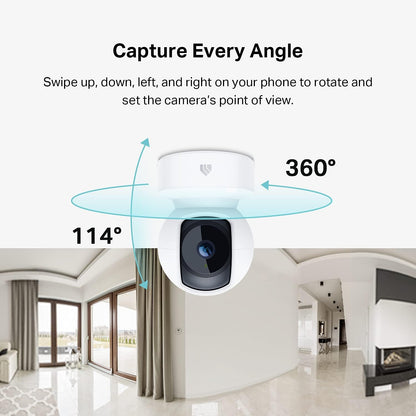 Kasa 2K+ Indoor Pan/Tilt Wired Security Camera, Baby & Pet Monitor, KC410S