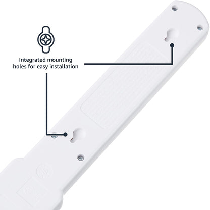 Amazon Basics Surge Protector Power Strip, 6-Outlet with 200J Protection, Circuit Breaker, LED Indicator, On/Off Switch, Wall-Mounting, 2ft Extension Cord, White, 2-Pack