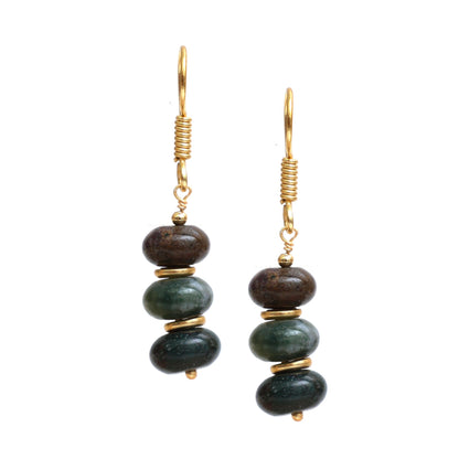 Gempires Beaded Gemstone Dangle Earrings for Women, Boho Gold Birthstone