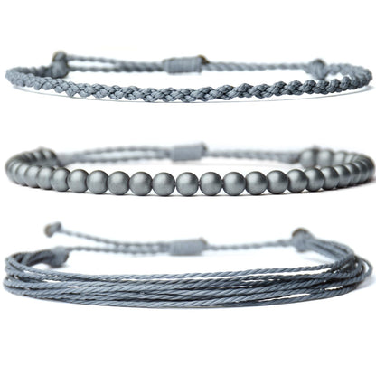 Mezcla Vida Handmade Natural Stone Beaded Healing Bracelet Gift for Men Adjustable Rope String Bracelet