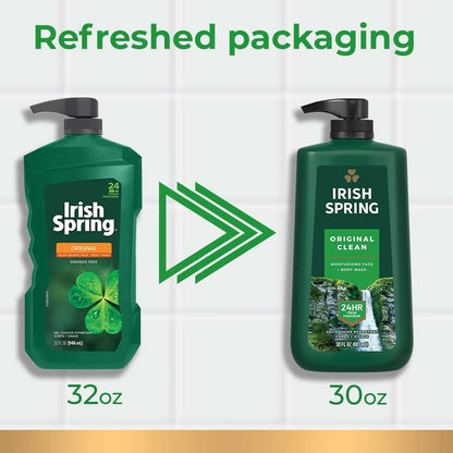 Irish Spring Body Wash for Men, Original Scent, 887 mL