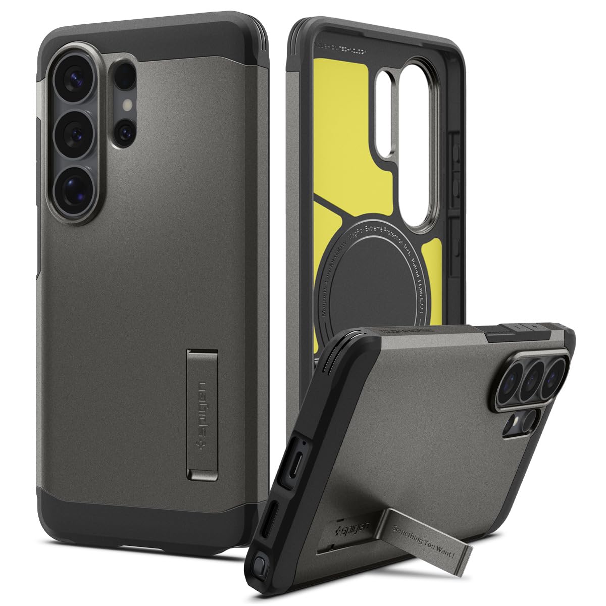 Spigen for Galaxy S26 Case, Tough Armor MagFit [Kickstand] [Compatible with MagSafe] [Military-Grade Protection] - Black