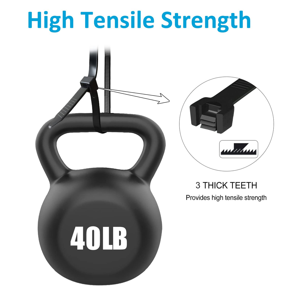 Zip Ties 4 inch (200 Pack), Small Zip Ties with 18 lb Tensile Strength, Black, by Tantti Supply