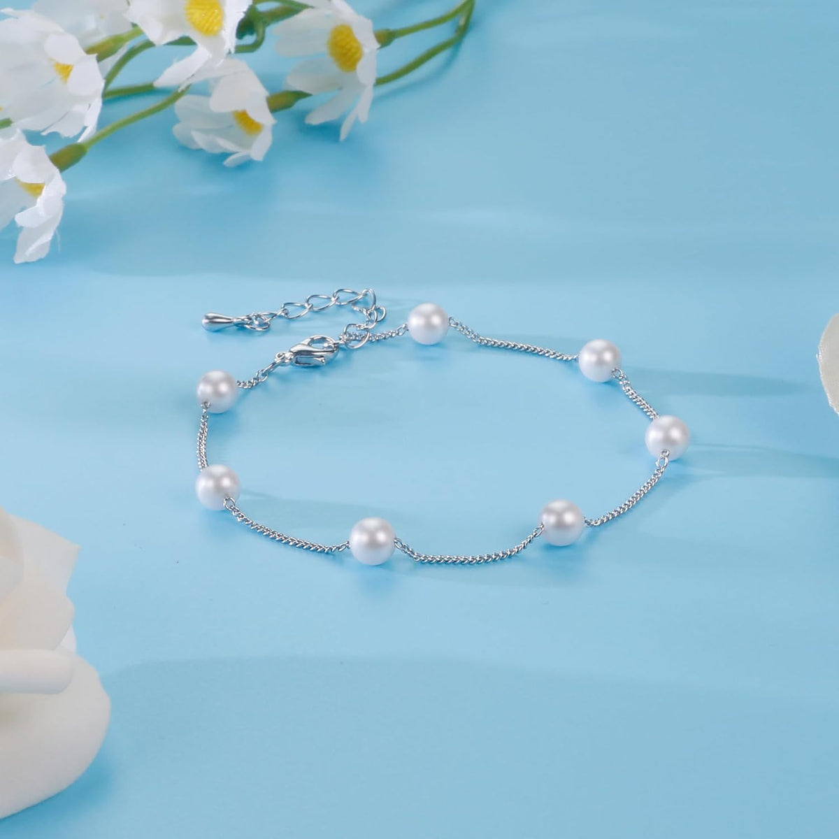 Pearl Bracelets for Women and Girls, Dainty Bracelet Wedding Pearl Jewelry