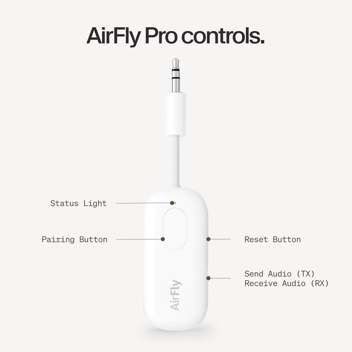 Twelve South AirFly SE, Bluetooth Wireless Audio Transmitter Adapter, White