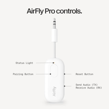 Twelve South AirFly SE, Bluetooth Wireless Audio Transmitter Adapter, White