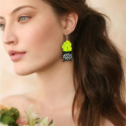 Hocus Pocus Earrings for Women Spooky Witch Halloween Pumpkin Earrings Halloween Accessories Witch Jewelry