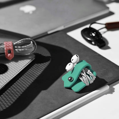 Headphone Case Cord Organizer Earbuds Holder Earphones Case Wrap Winder Headset Keeper Cord Manager Cable Organizer Black