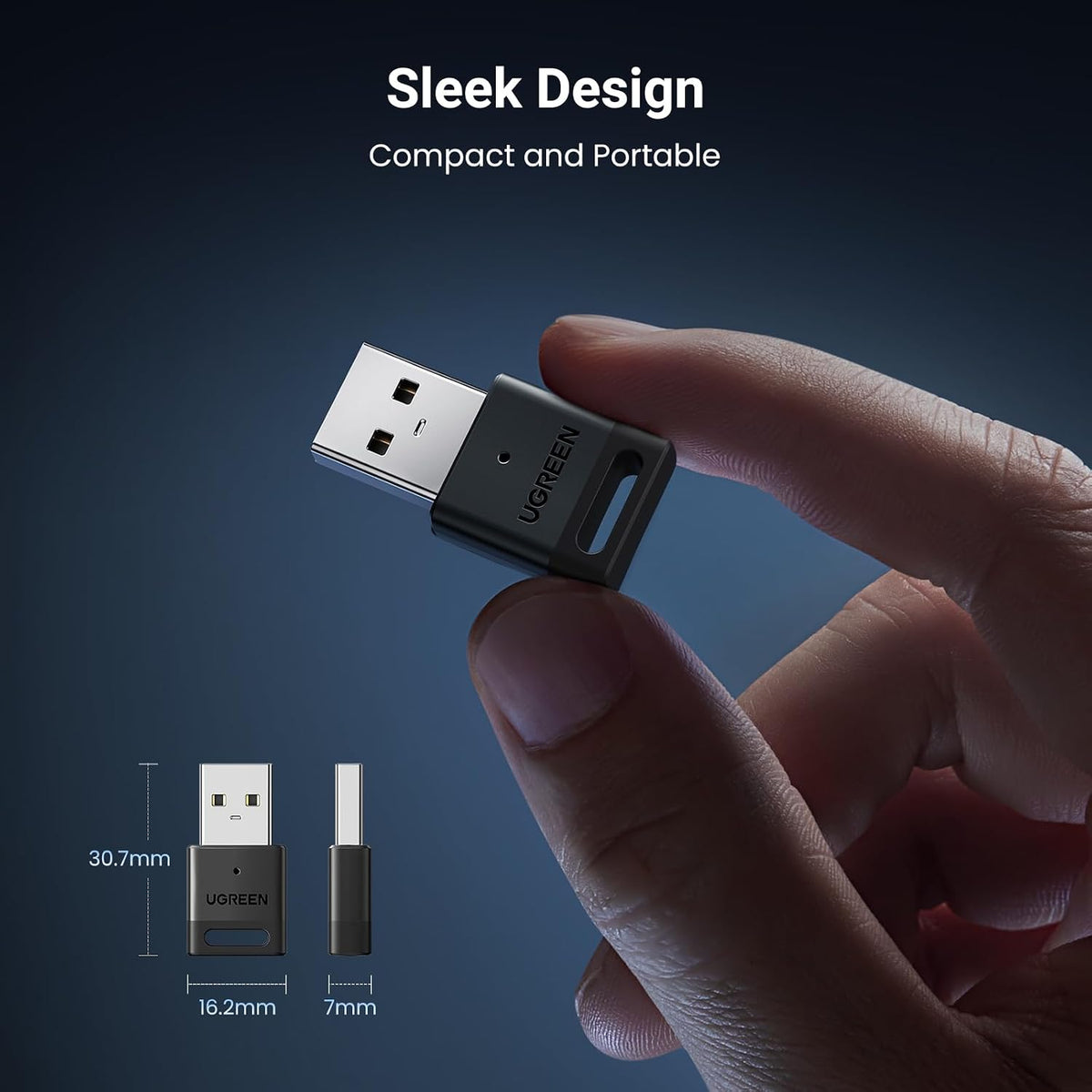 UGREEN USB Bluetooth 5.3 Adapter for PC Bluetooth Dongle Receiver