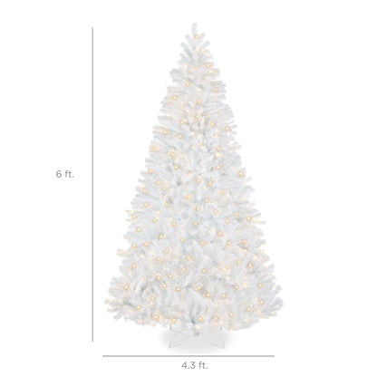 Best Choice Products 6ft Artificial Christmas Tree with LED Twinkling Lights, Pre-Lit Spruce Realistic Holiday Xmas Décor, 250 Lights, 798 Tips