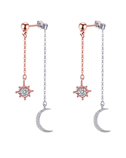 Moon and Star Dangle Earrings