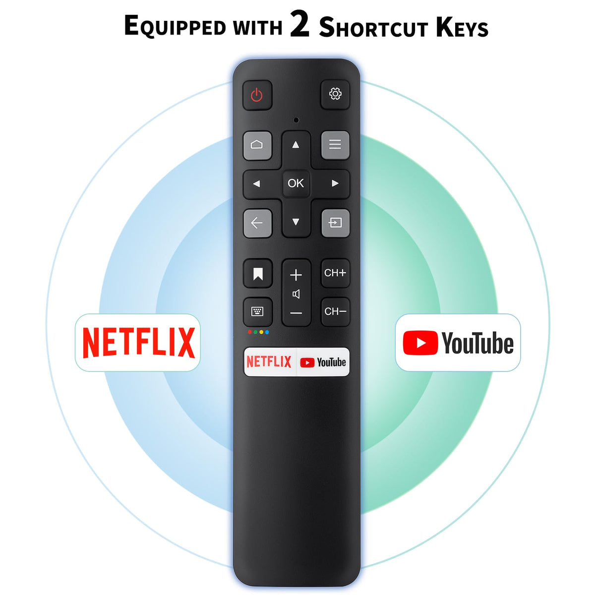 Replacement Remote Control for Hisense Smart Google TV，for Hisense UHD 4K ULED Google TVs