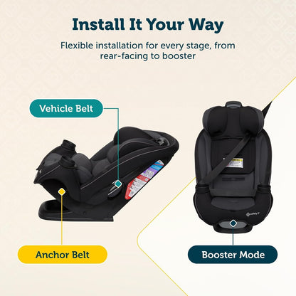 Safety 1st Grow and Go All-in-One Convertible Car Seat - Black Phantom