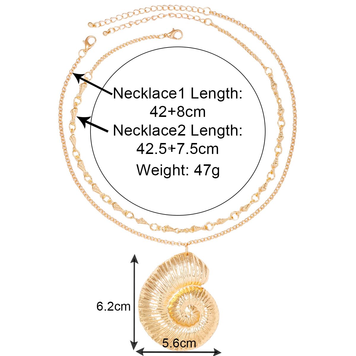 Halloween Gold Conch Necklace Jewelry Accessory for Women