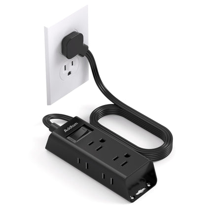 Addtam Flat Plug Extension Cord with 6 Outlet Extender for Cruise Travel