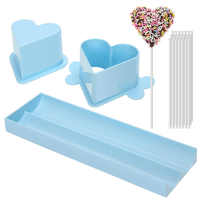 Round Cake Pop Mold Set with 9in Tray and Sticks- Blue