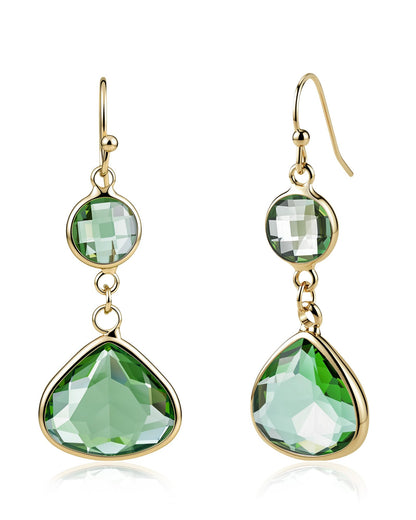 Handmade Dangle Drop Birthstone Earrings 14K Gold - Plated Hypoallergenic Lightweight & Comfortable Elegant Gemstone Earrings for Women