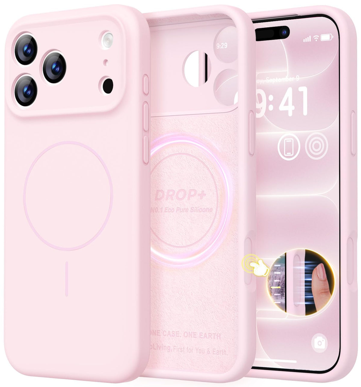 LOVE 3000 Designed for iPhone 16 Case, Premium Silicone with [Soft Anti-Scratch Microfiber Lining] Shockproof Protective Phone Case for Men Women Girls 6.1", Black