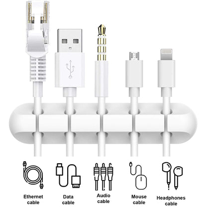 Cord Organizer for Desk, White Cable Organizer Cable Clips 2 Pack