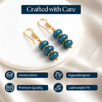 Gempires Beaded Gemstone Dangle Earrings for Women, Boho Gold Birthstone