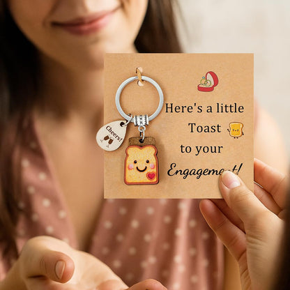 Toast Keychain for Girls New Beginnings Congratulations Gifts