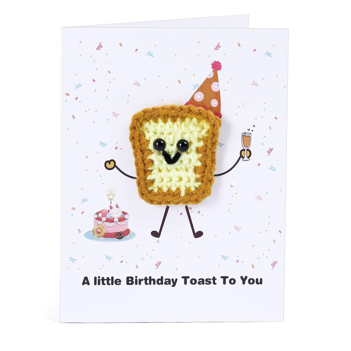 3D Crochet Toast Card for New Chapter - A Little Toast to Your Next Chapter
