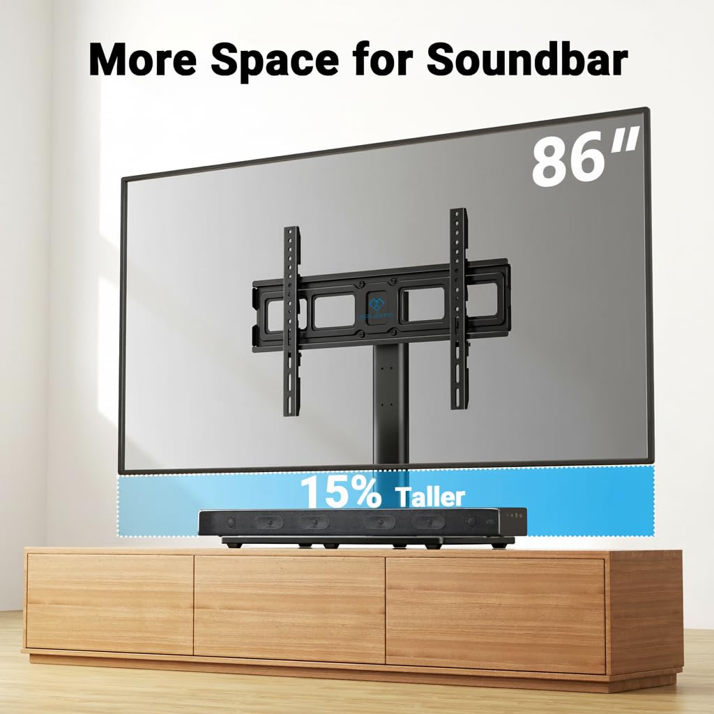 PERLESMITH Universal Swivel TV Stand for 32-75 inch TVs to 99lbs with Legs