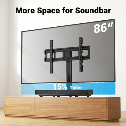 PERLESMITH Universal Swivel TV Stand for 32-75 inch TVs to 99lbs with Legs