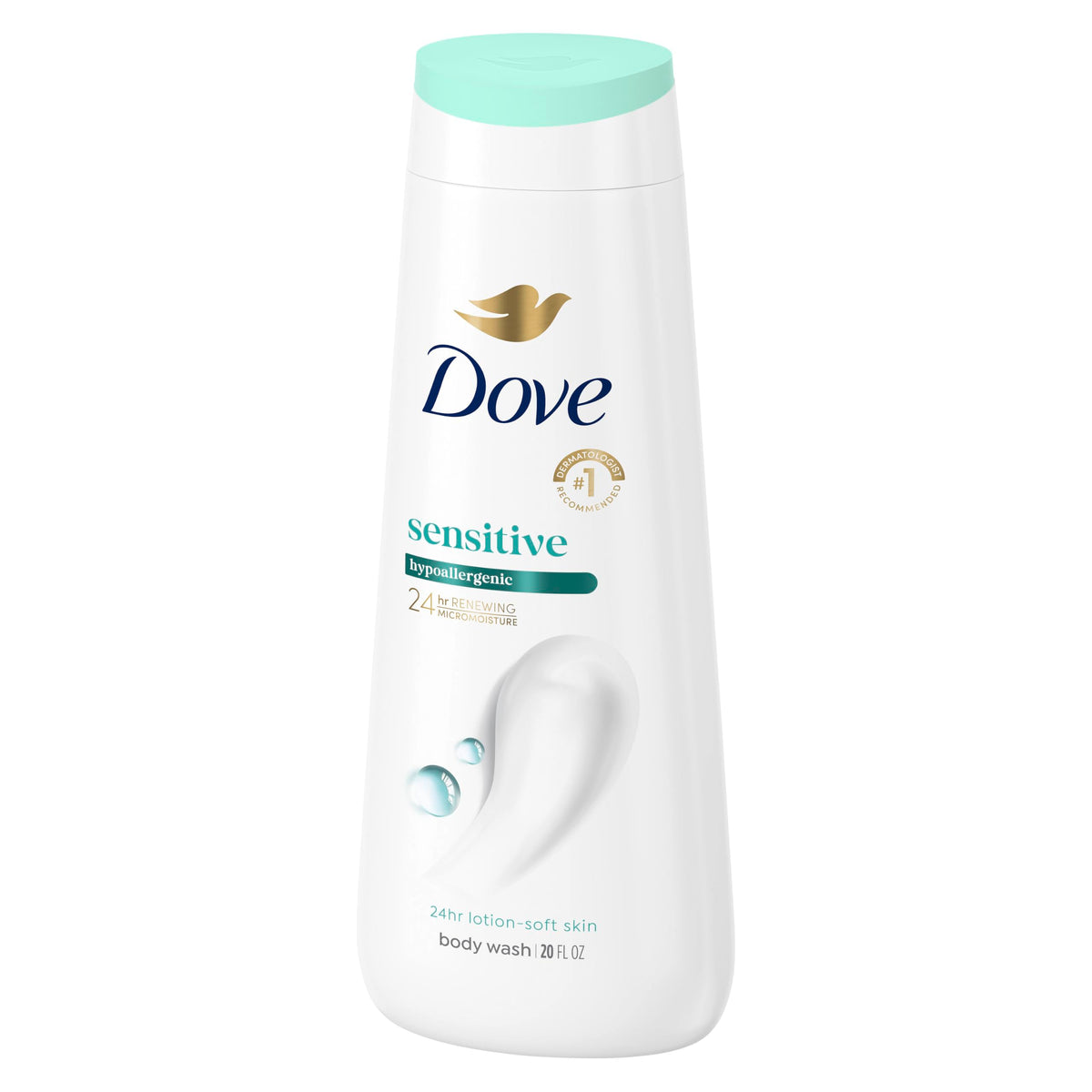 Dove Sensitive Skin Body Wash, 24hr Lotion-Soft Skin, 30.6 oz