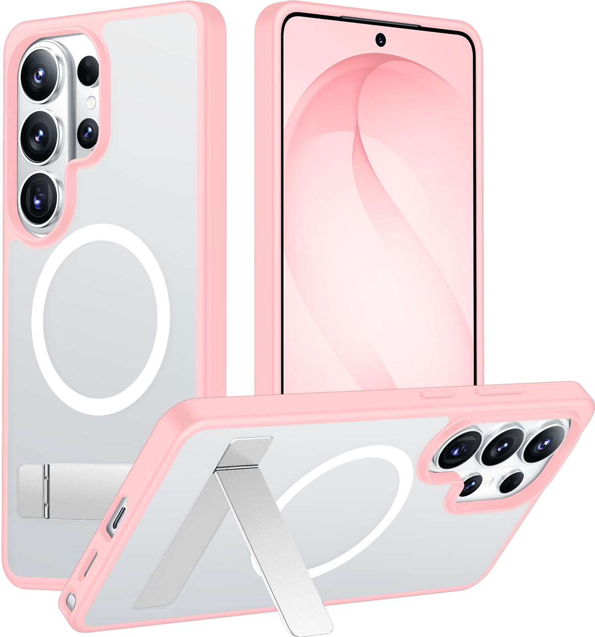 Temdan Magnetic Compatible with iPhone 16 Pro Max Case, [Built-in Invisible Kickstand][Compatible with MagSafe] [Military Grade Shockproof] Slim Translucent Matte Phone Case for iPhone 16 Pro Max 6.9"