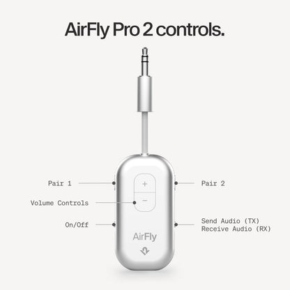 Twelve South AirFly SE, Bluetooth Wireless Audio Transmitter Adapter, White