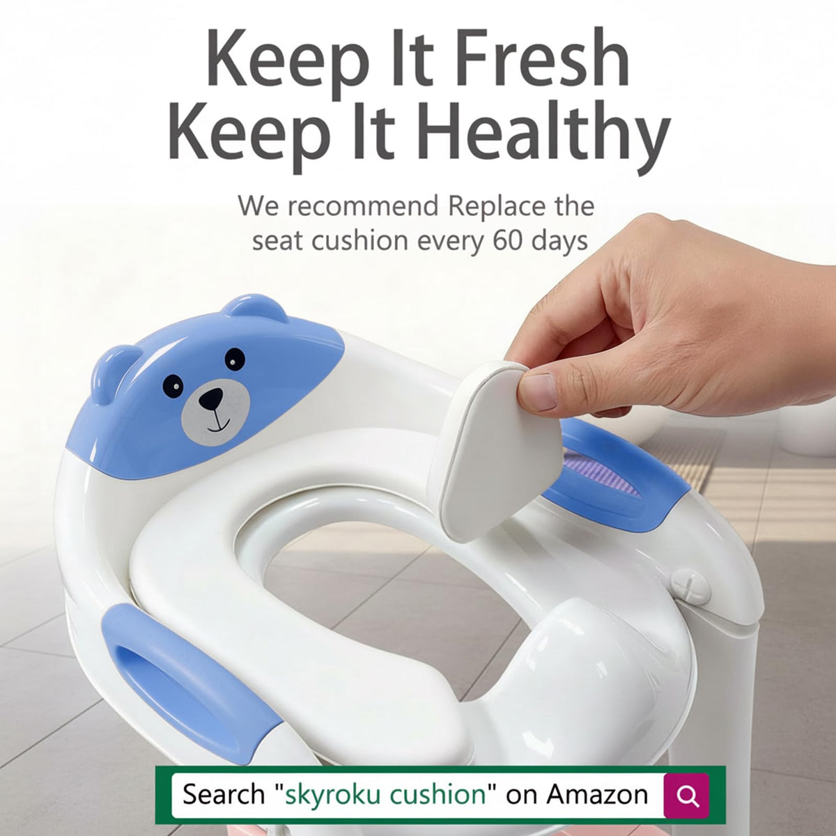 Potty Training Toilet for Toddlers, 2-in-1 Potty Training seat, Anti-Slip (Chocolate, Bear)