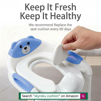 Potty Training Toilet for Toddlers, 2-in-1 Potty Training seat, Anti-Slip (Chocolate, Bear)