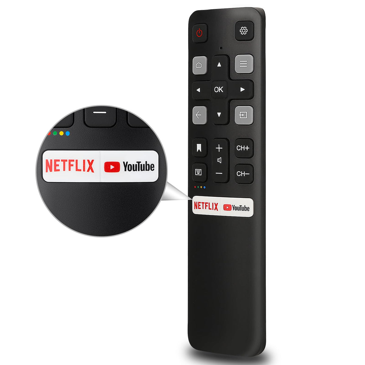 Replacement Remote Control for Hisense Smart Google TV，for Hisense UHD 4K ULED Google TVs