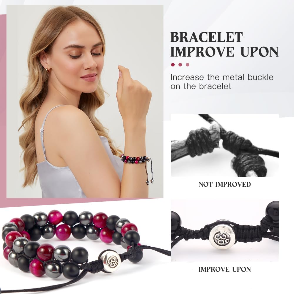 Triple Protection Bracelet - for Protect & Balance - Energy Crystal Handmade Bracelets for Men Women