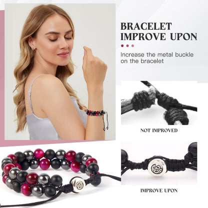 Triple Protection Bracelet - for Protect & Balance - Energy Crystal Handmade Bracelets for Men Women