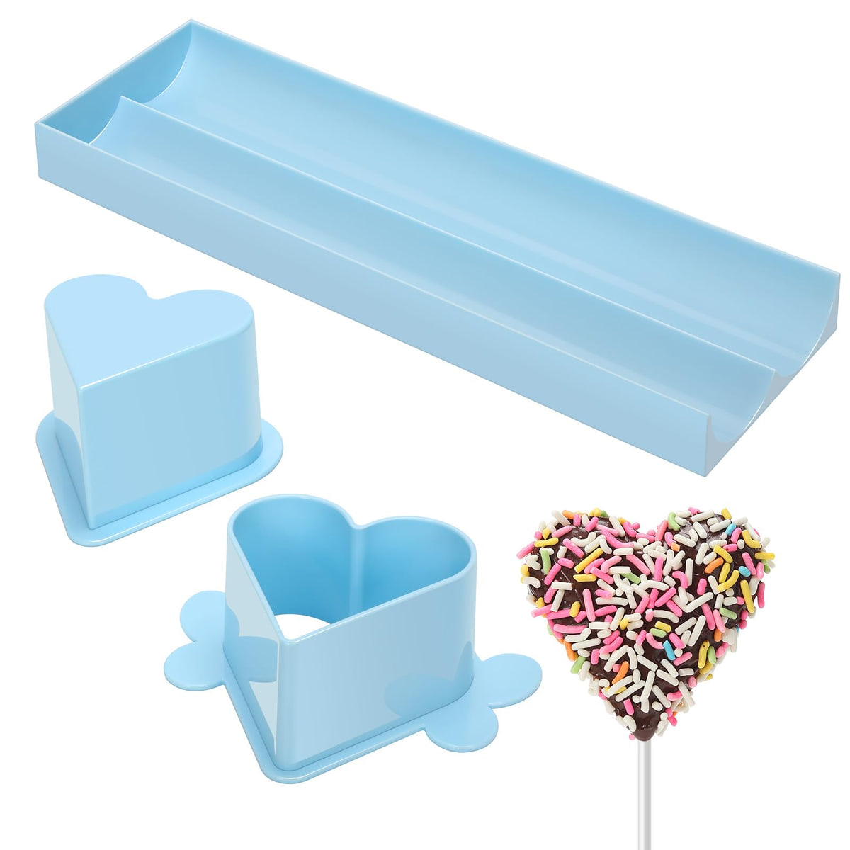 Round Cake Pop Mold Set with 9in Tray and Sticks- Blue