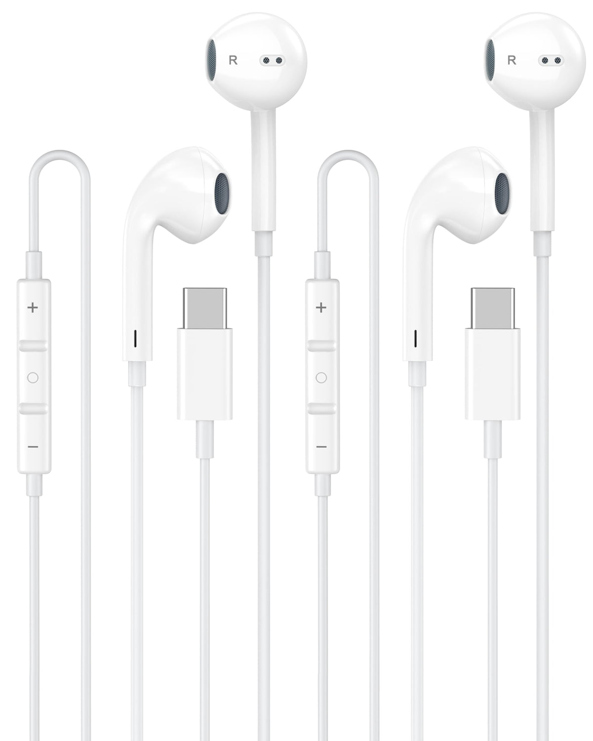 2 Pack Apple MFi Certified Wired Earbuds for iPhone, Lightning Headphones