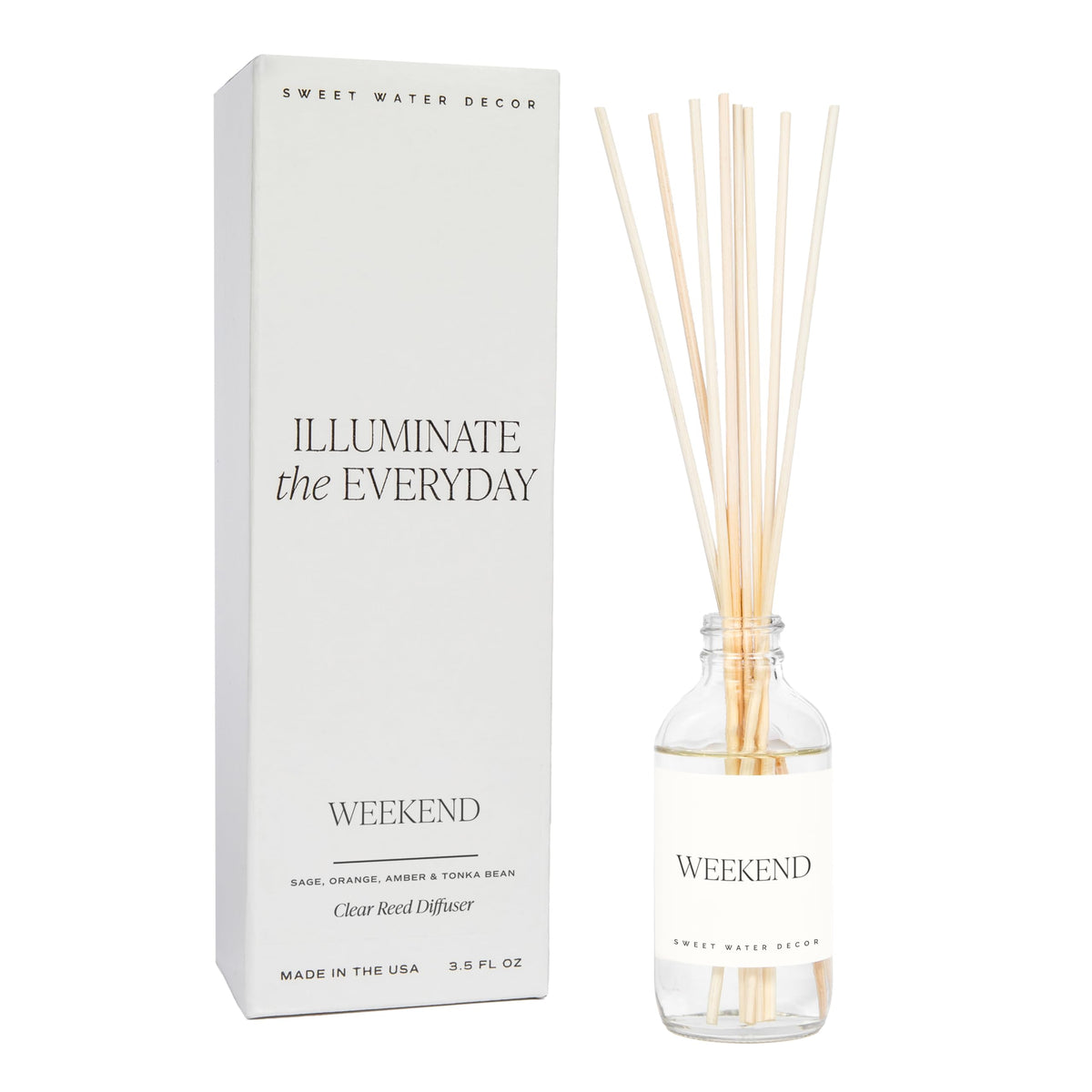 Sweet Water Decor Spa Day Reed Diffuser Set - Sea Salt, Jasmine, Wood, and Cream Scented Diffuser - Relaxing Spa Scent Diffusers for Home, Long Lasting Fragrance, Made in the USA