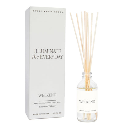 Sweet Water Decor Spa Day Reed Diffuser Set - Sea Salt, Jasmine, Wood, and Cream Scented Diffuser - Relaxing Spa Scent Diffusers for Home, Long Lasting Fragrance, Made in the USA