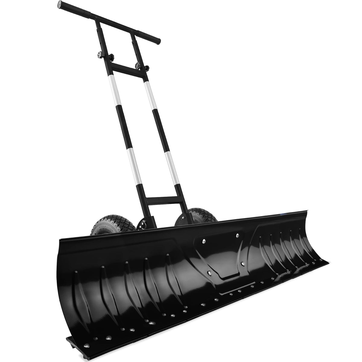 Best Choice Products 36in Heavy-Duty 2-Wheel Snow Pusher Hand Plow - Black