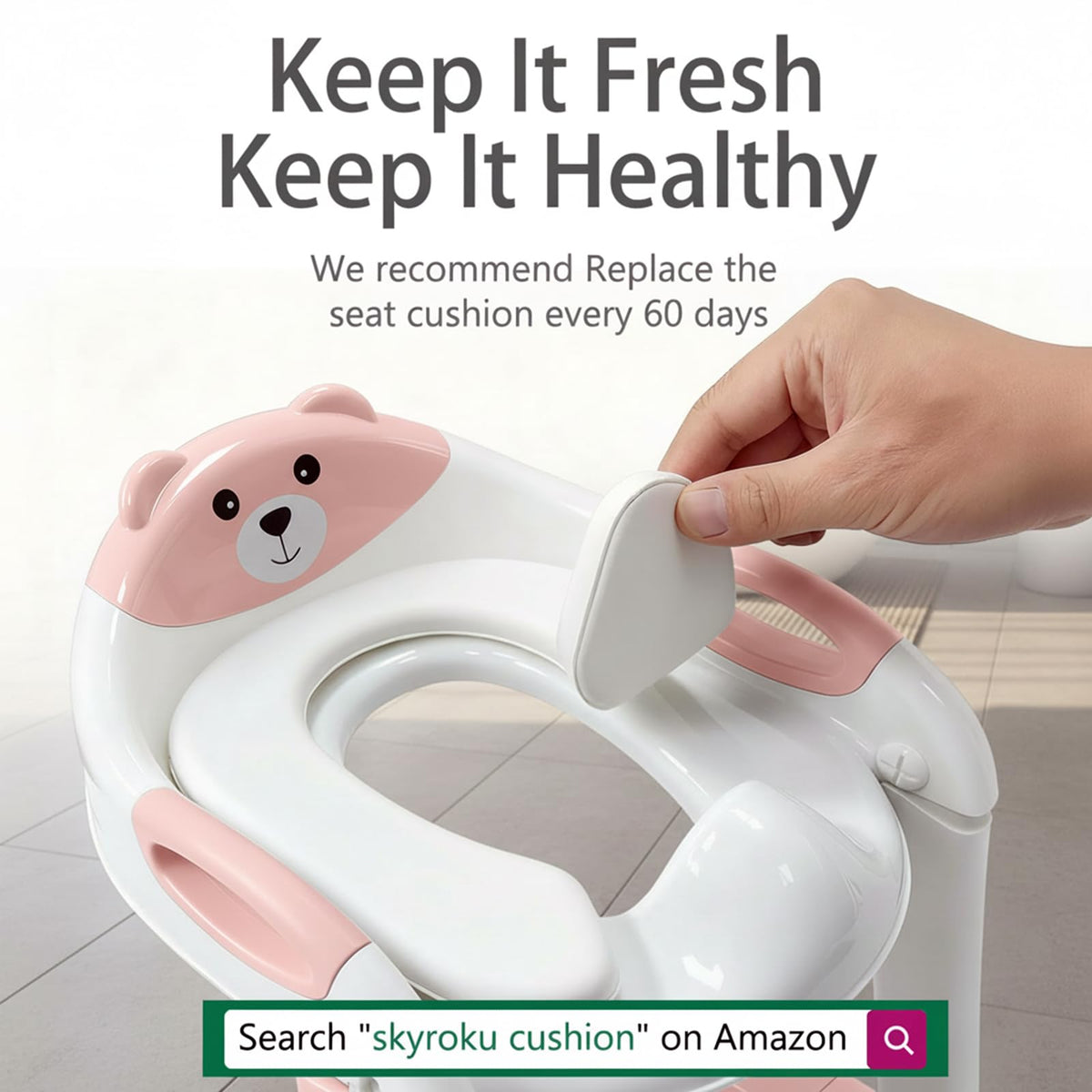 Potty Training Toilet for Toddlers, 2-in-1 Potty Training seat, Anti-Slip (Chocolate, Bear)