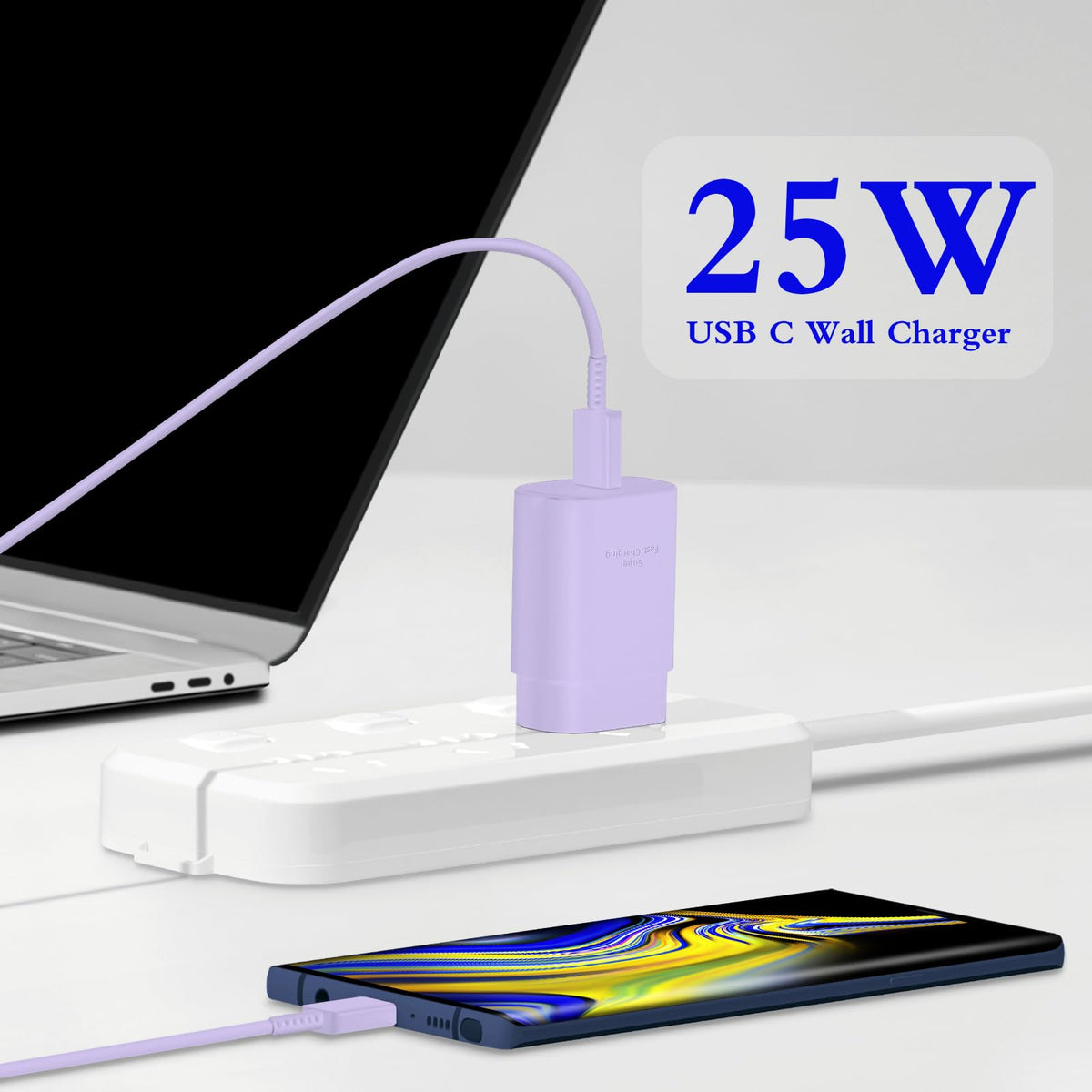 Type C Charger Fast Charging 2-Pack 25W Long 6FT USB C Cable