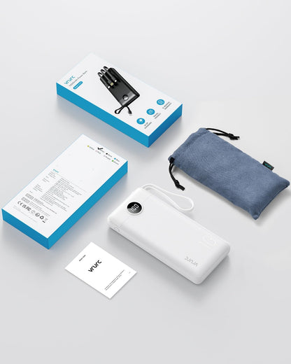VRURC Portable Charger, Built in 4 Cables & Lanyard Power Bank 10000mAh