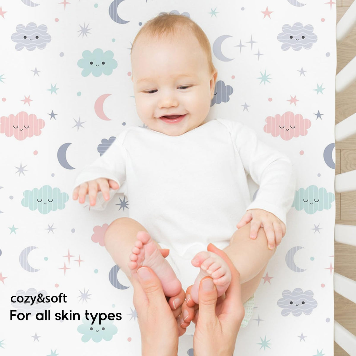 Yoofoss 2-Pack Baby Crib Sheets for Boys Girls 52x28 (Green+Leaf)