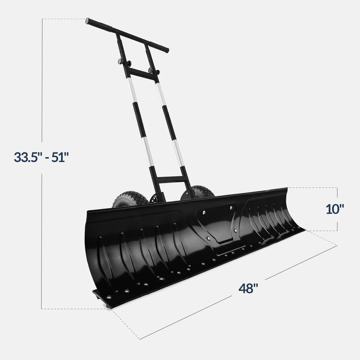 Best Choice Products 36in Heavy-Duty 2-Wheel Snow Pusher Hand Plow - Black