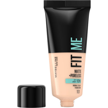 Maybelline Fit Me Matte + Poreless Liquid Oil-Free Foundation Makeup, Sun Beige, 1 Count (Packaging May Vary)