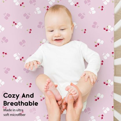 Yoofoss 2-Pack Baby Crib Sheets for Boys Girls 52x28 (Green+Leaf)