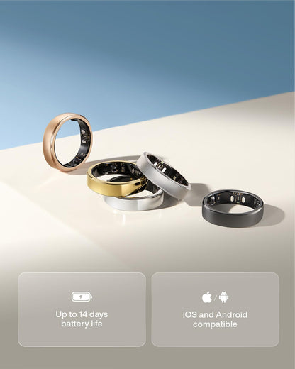 RingConn Gen 3 Smart Ring - Vascular Trends(Size 8, Future Silver)