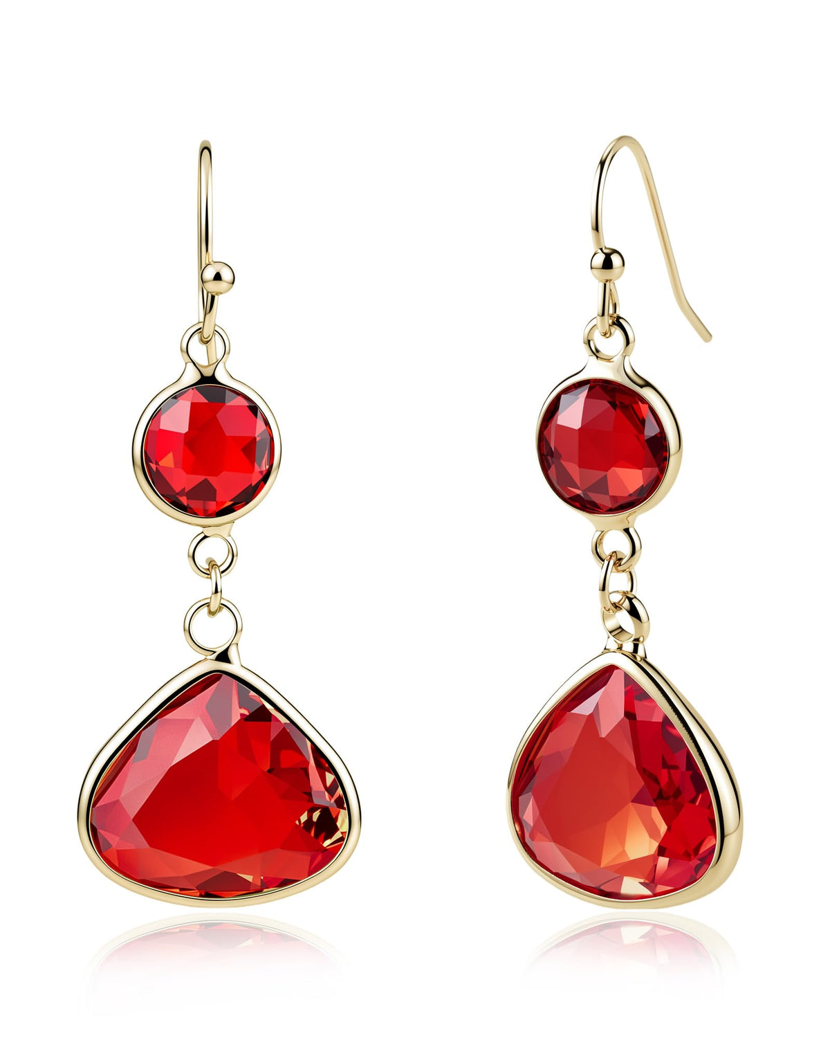 Handmade Dangle Drop Birthstone Earrings 14K Gold - Plated Hypoallergenic Lightweight & Comfortable Elegant Gemstone Earrings for Women